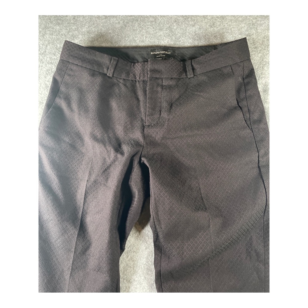 Banana Republic Hampton Fit Petite 2 Dress Pants Dark Plum Diamond Texture - Picture 3 of 7